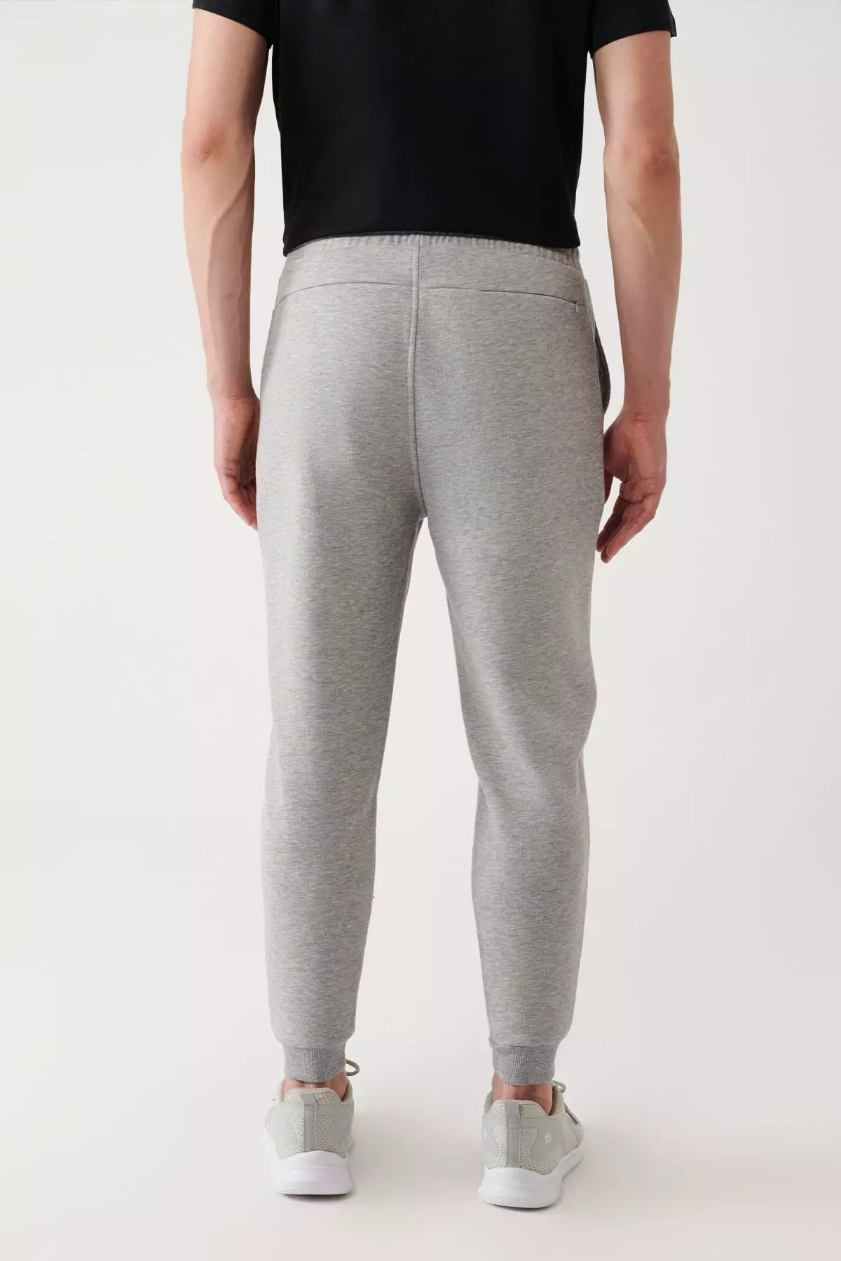 Men's Gray Lace-Up 3-Thread Raised Printed Sweatpants A32Y3411