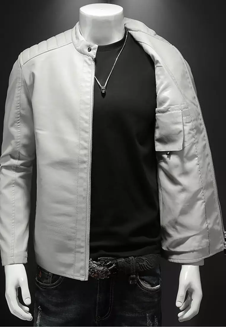 Slim Faux Leather Jacket MJ601