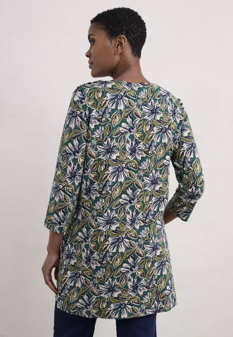 Seasalt Cornwall Teal Tall Waves Tunic