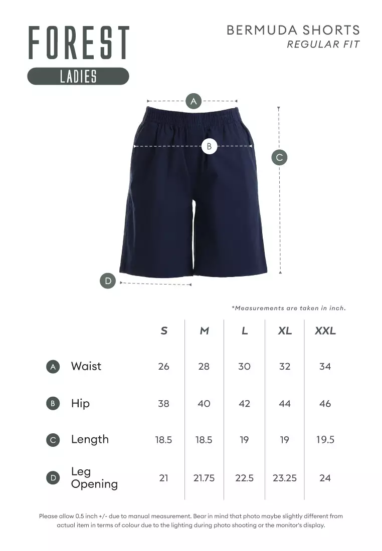 Ladies Elastic Waist Bermuda Shorts - 865116-01Black