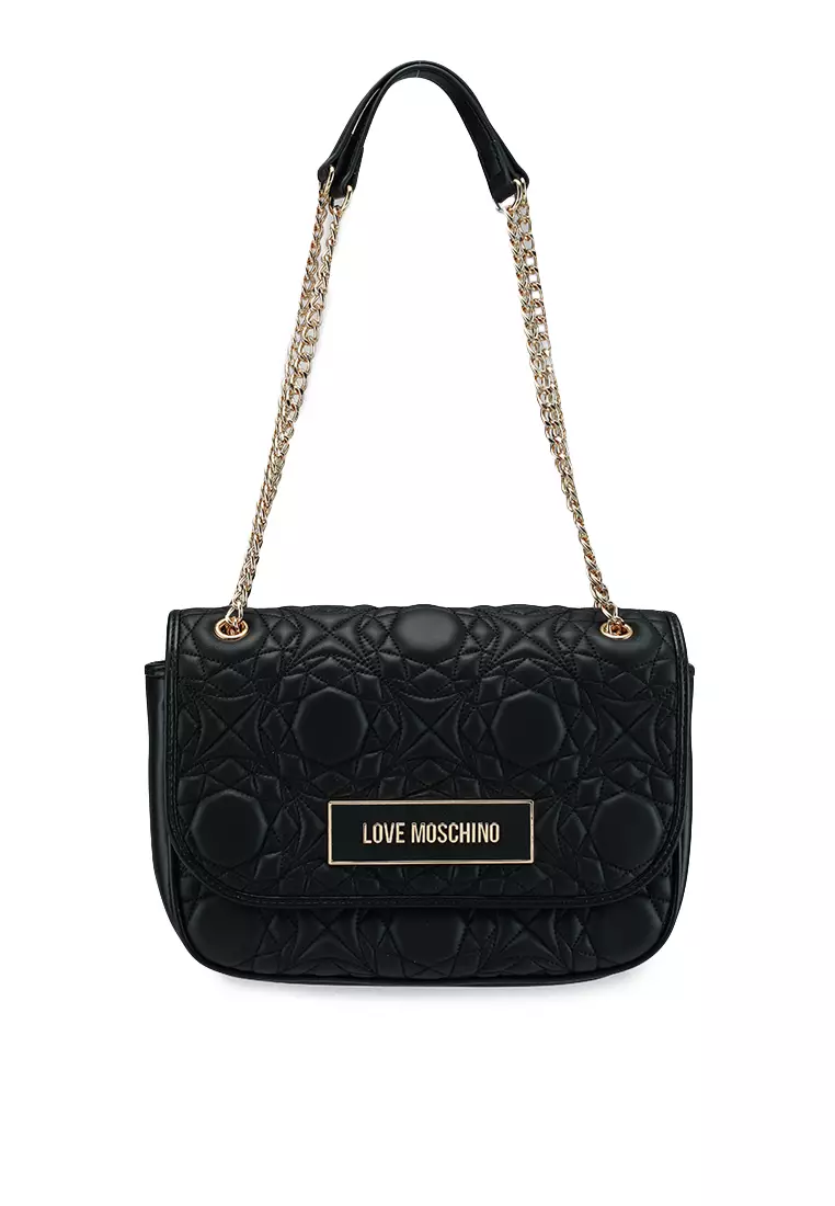 Love moschino quilted logo chain bag online