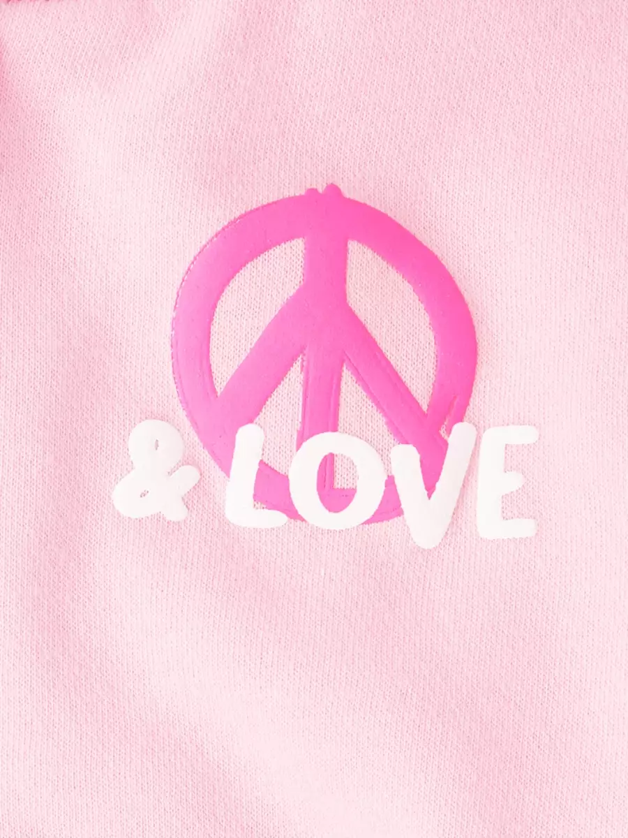 Girls Graphic Fleece Zip Up Hoodie - Jaket Anak Perempuan (Pink)