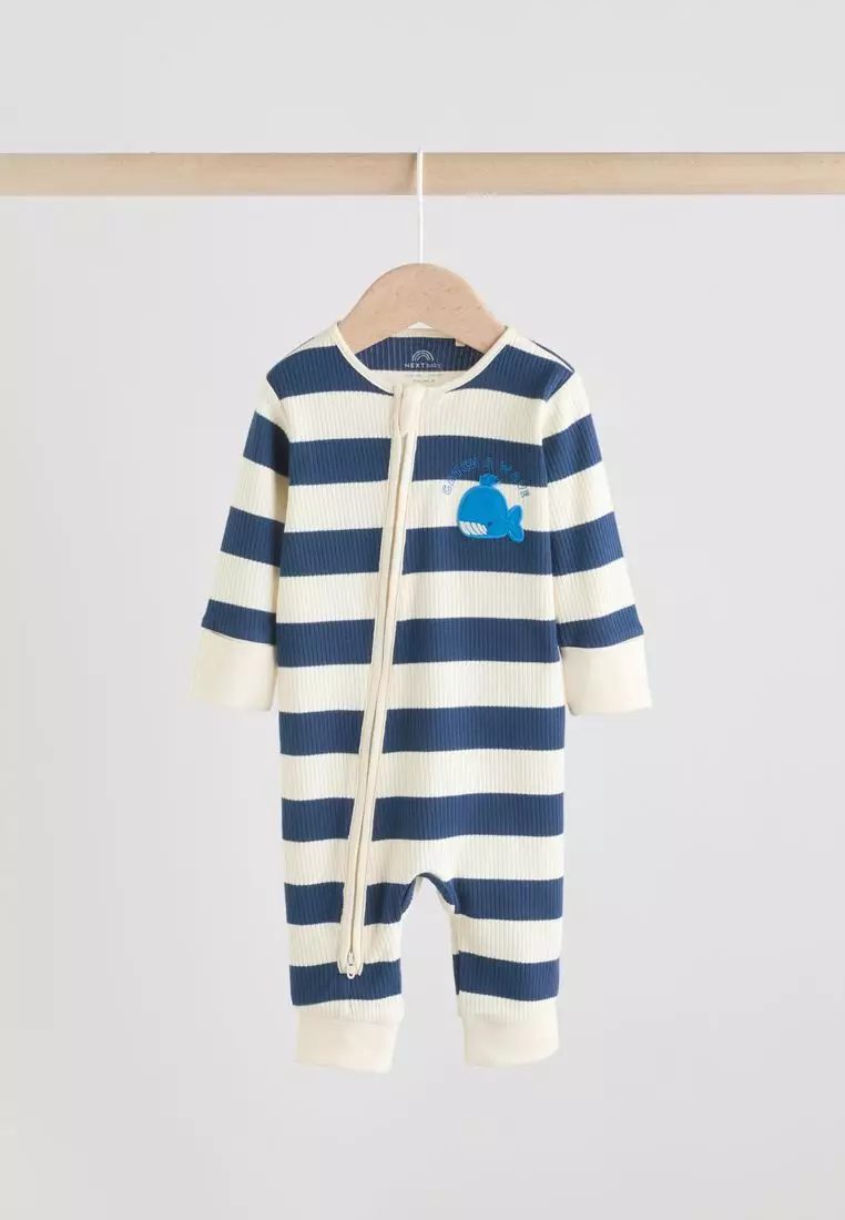 Two Way Zip Baby Sleepsuits 3 Pack