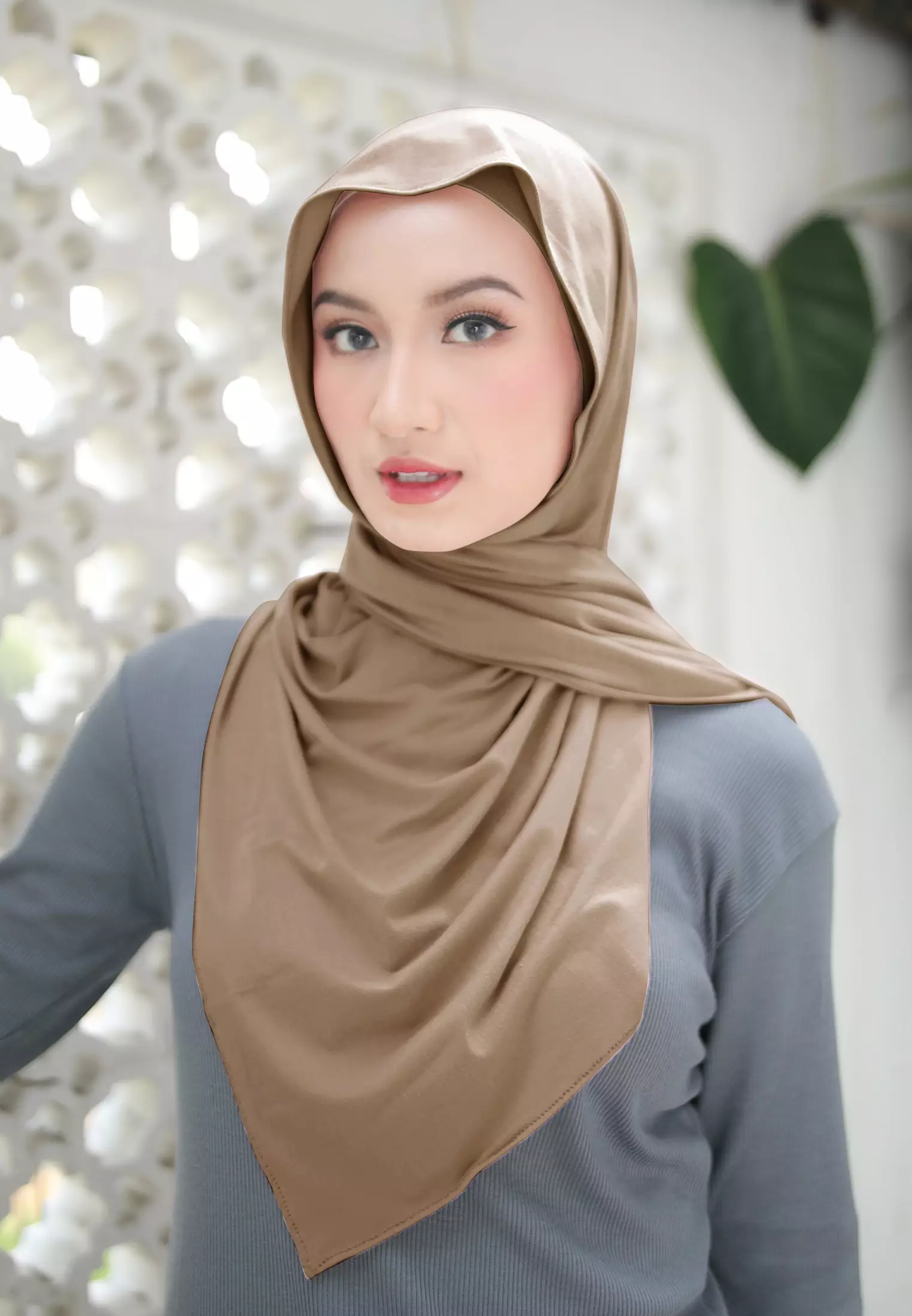 Cotton Bee - Nayma Turkey Shawl | Pashmina Rayon Premium - Amber Brown