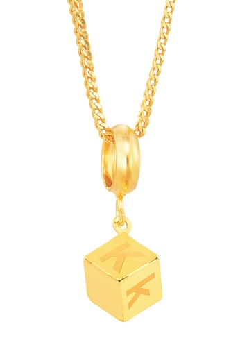 HABIB gold HABIB Alphabet K Cube Gold Pendant, 916 Gold BF4B4AC3EF174FGS_1