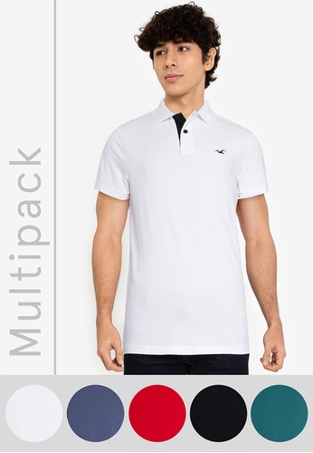 Hollister white Webex Solid Polo Shirt Multipack C2C79AA6A6AE21GS_1