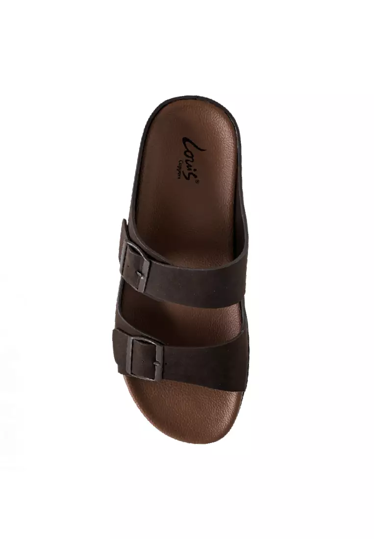 Men Slip On Faux Leather Classic Casual Sandals - 240441246