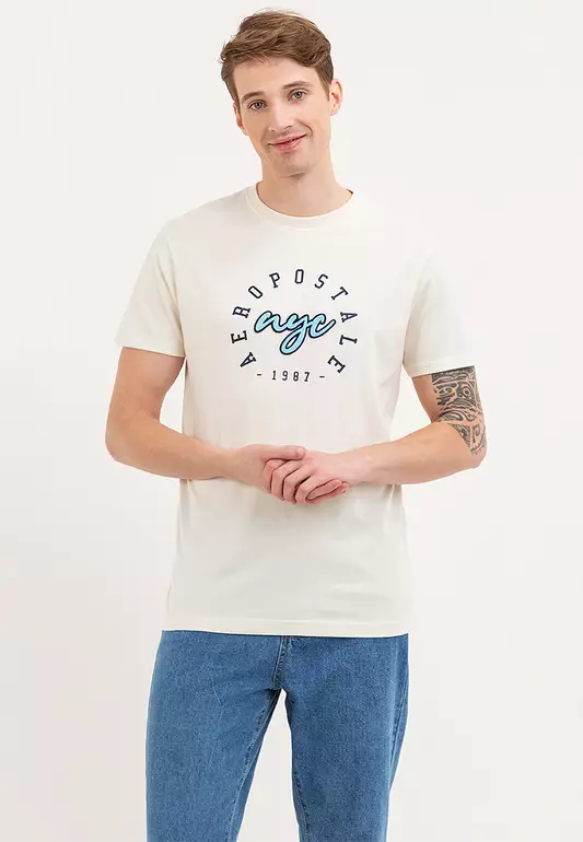 Men's Aeropostale Arctic Wolf NYC Applique Tee