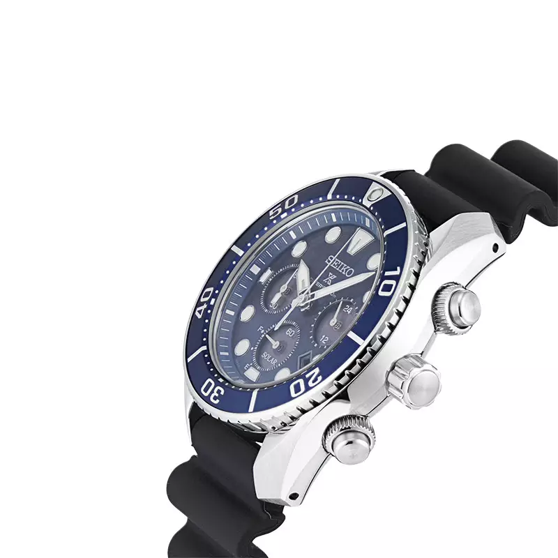 Jam Tangan Pria Seiko Prospex SSC759J1 Sumo Solar Chronograph Blue Navy Dial Black Silicone Strap