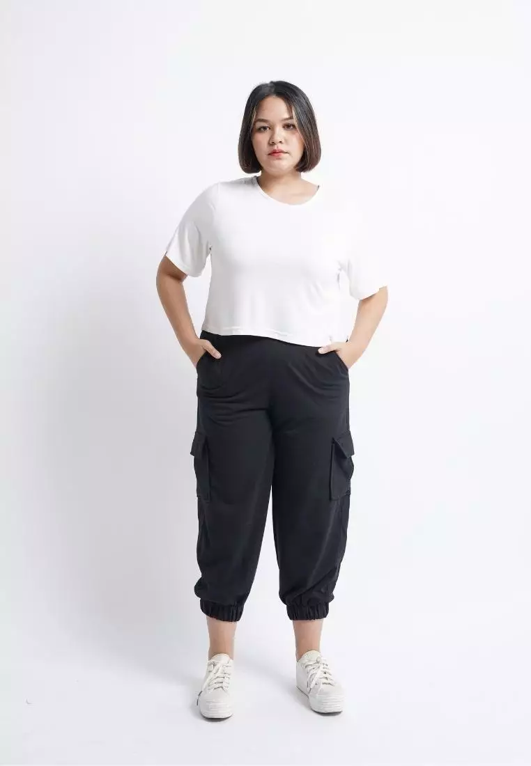 Xtramiles Plus Size Jogger Pants Becca Black