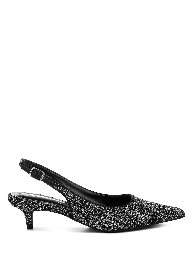 Discount on London Rag  shoes - SKU: Boucle Slingback Pumps in Black
