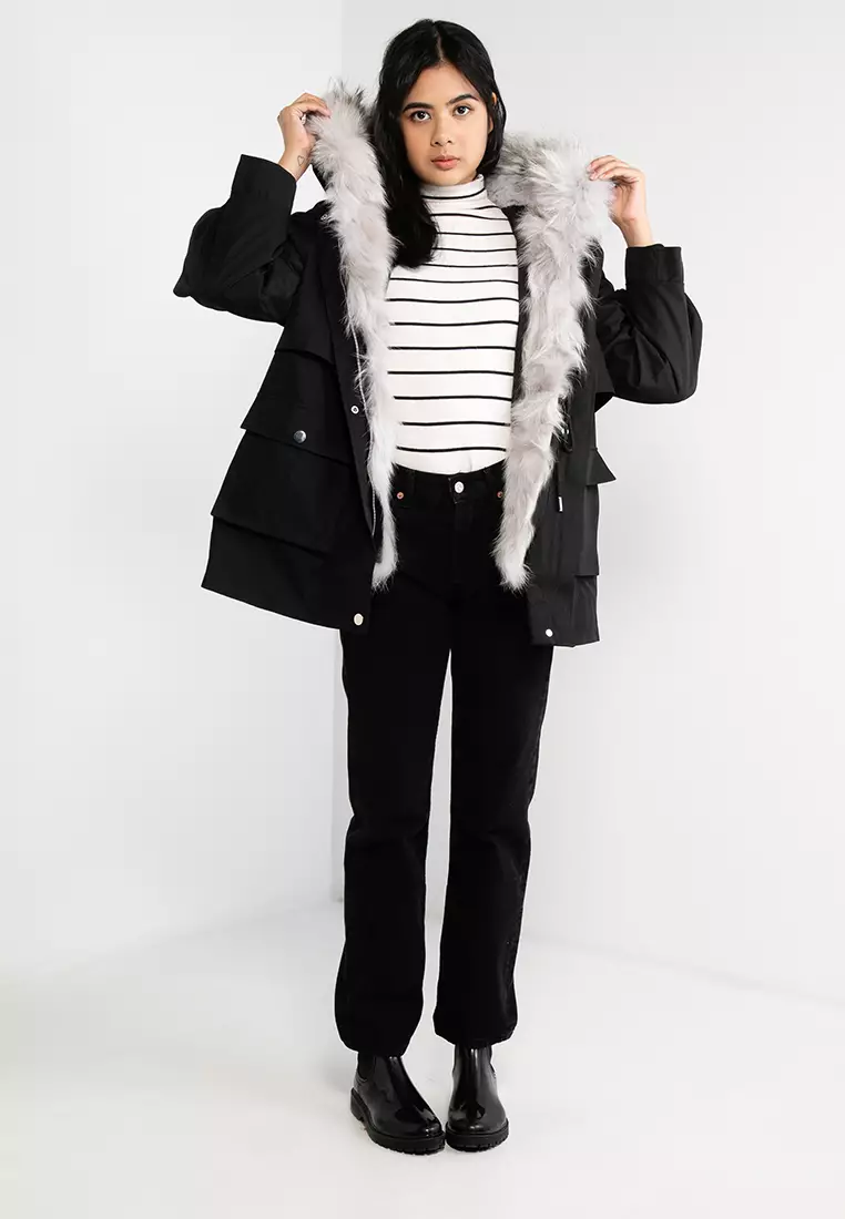 Buy Hopeshow Fur Trim Parka Jacket 2024 Online