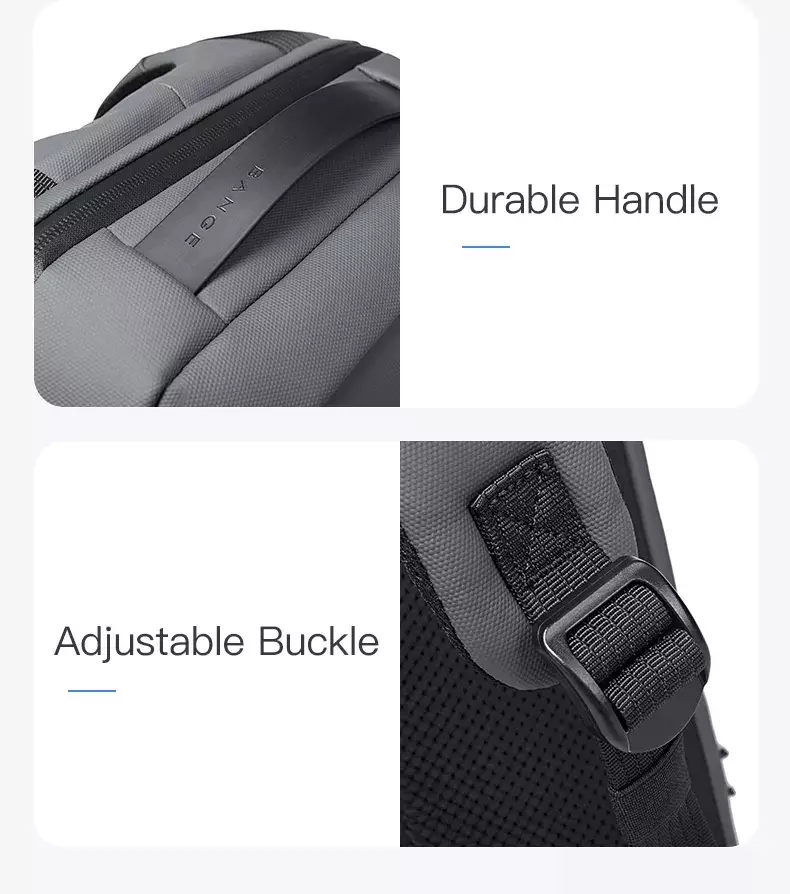 Bange BG22188 Tas Ransel Backpack Laptop Kerja pria 14 Inch Anti Theft Lock USB - Grey