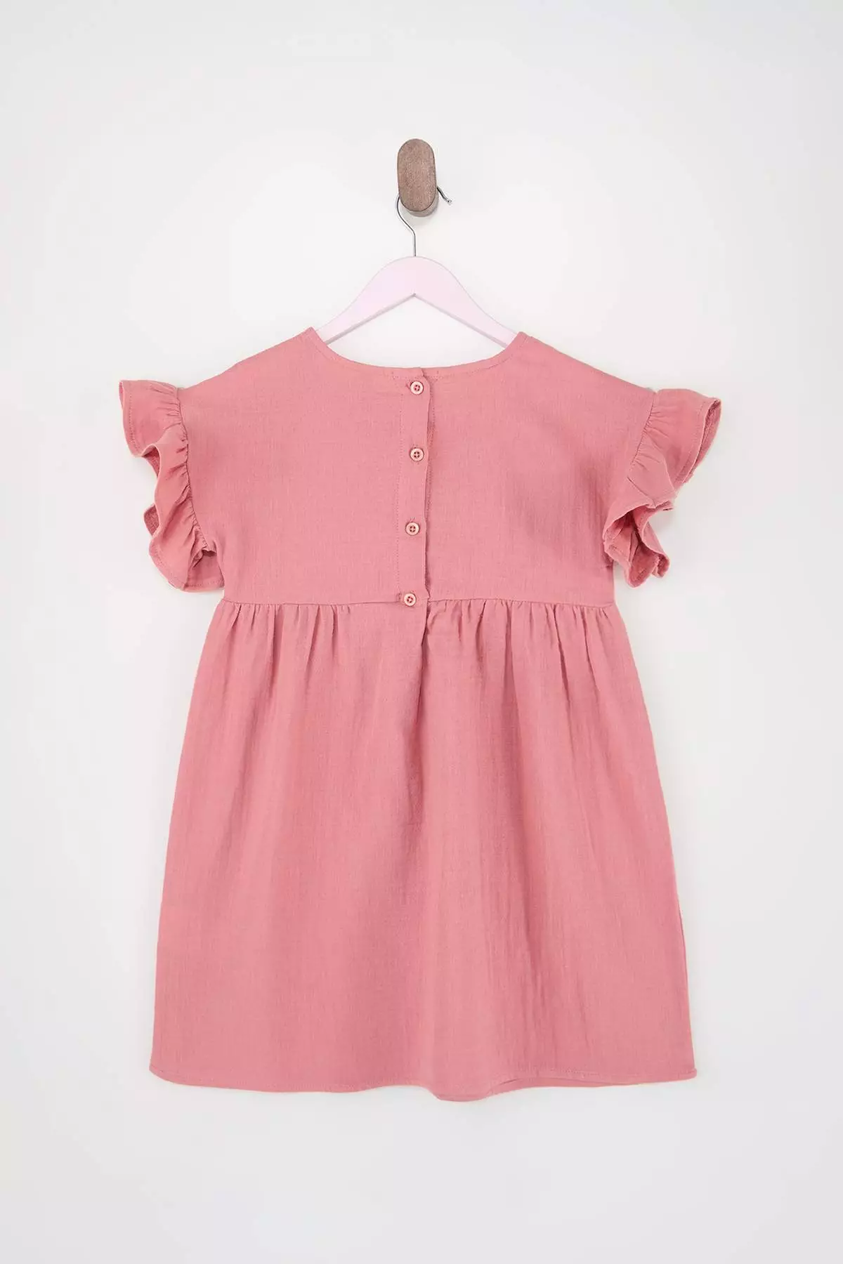 Gül Kurusu Girls' Muslin Short / Mini Plain Woven Holiday Dress Tkdss26El00005