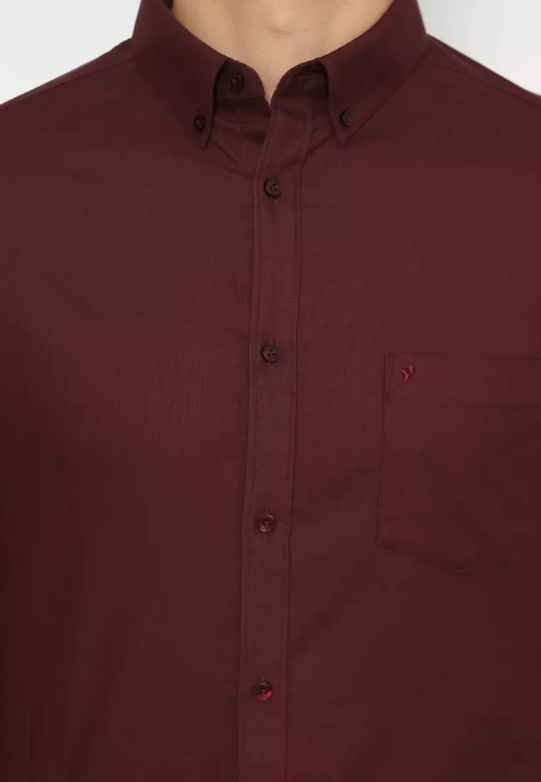 Jobb Bellagio Kemeja Pria Lengan Panjang Slim Fit Maroon 4
