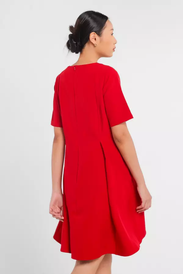 Minimal x Marsha Aruan - Dingga - Fit & Flare Dress - Red Warna Red