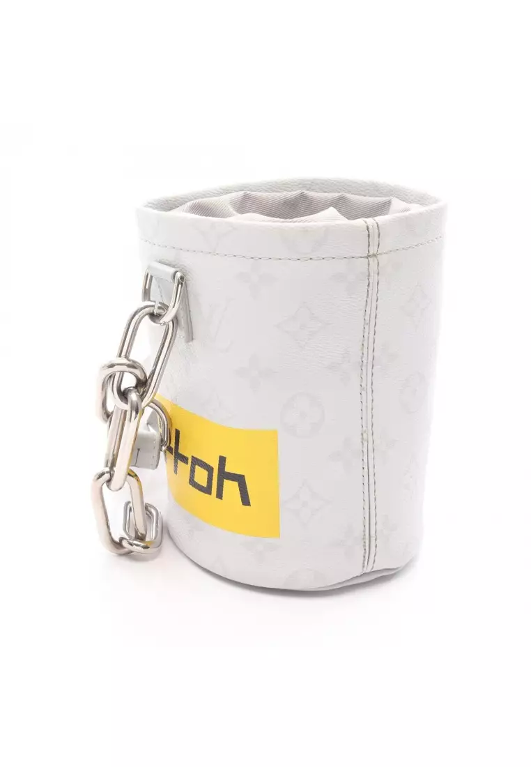 Pre-Loved Louis Vuitton Chalk Nano Bag white monogram Shoulder bag PVC leather white Light gray