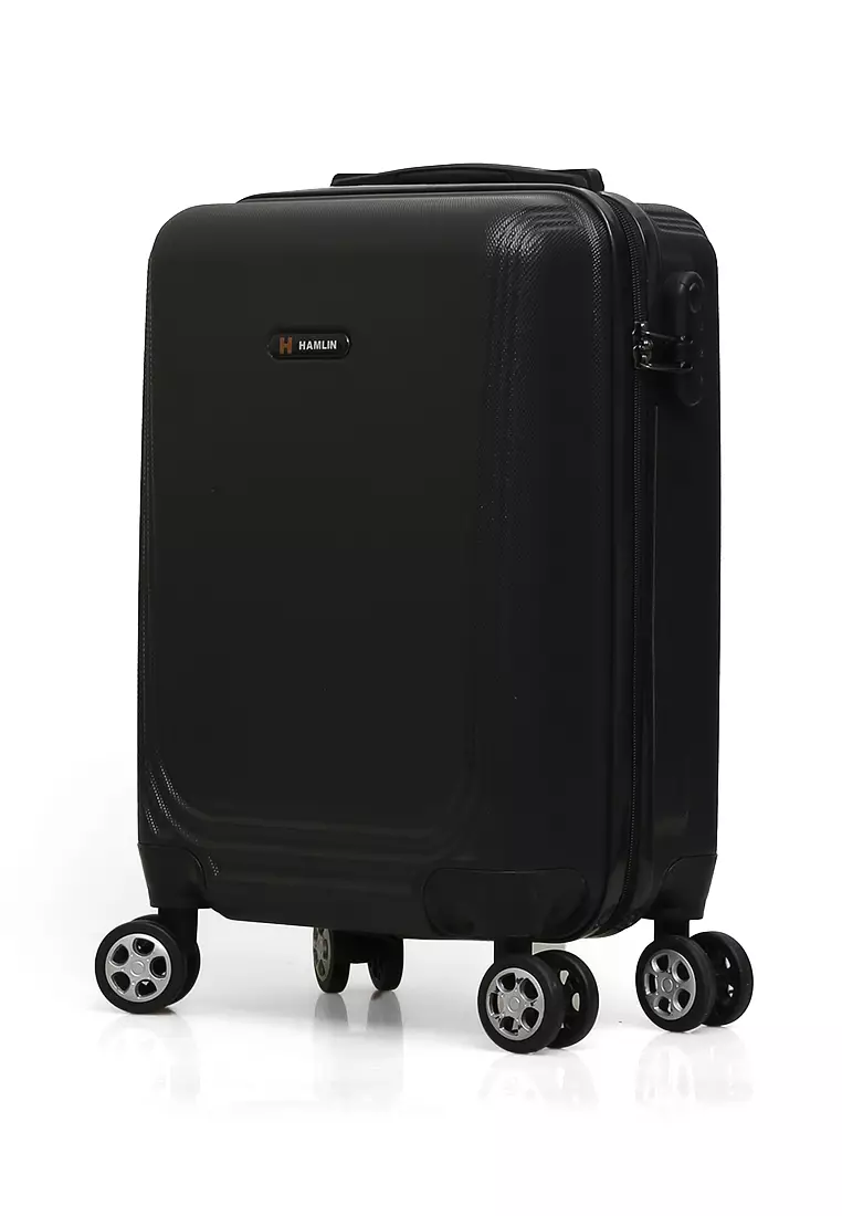 Caroline Koper Hardcase Unisex Size 18 Inch Tas Travel Large Compartment Material ABS+PVC Coated ORIGINAL - Black