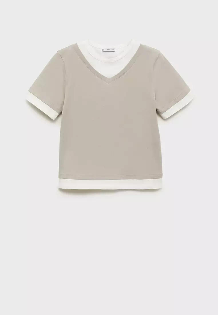 Contrasting Cotton-Blend T-Shirt