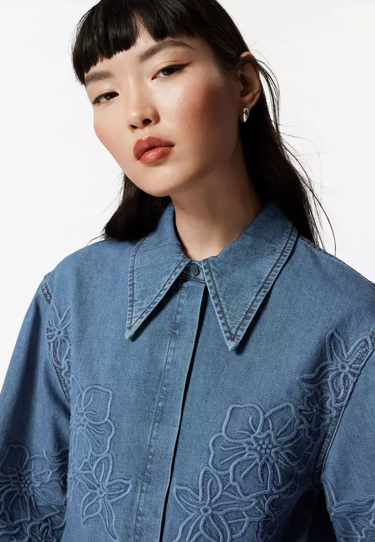 Embroidered Denim Shirt
