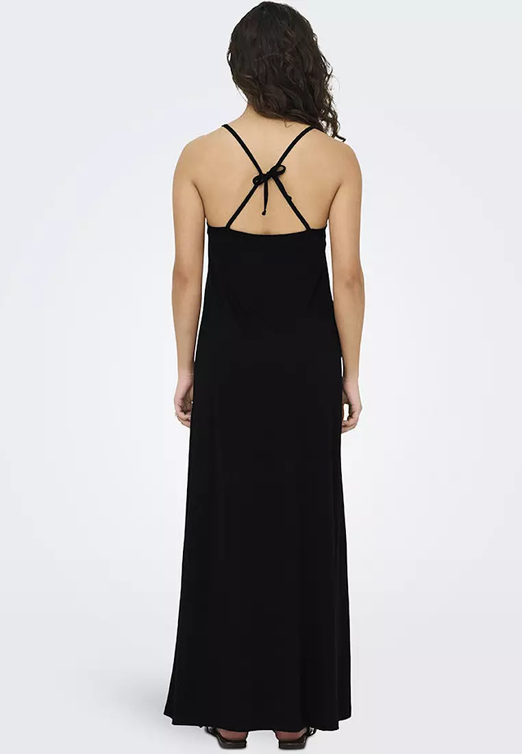 Sleeveless Back Tie Jersey Dress