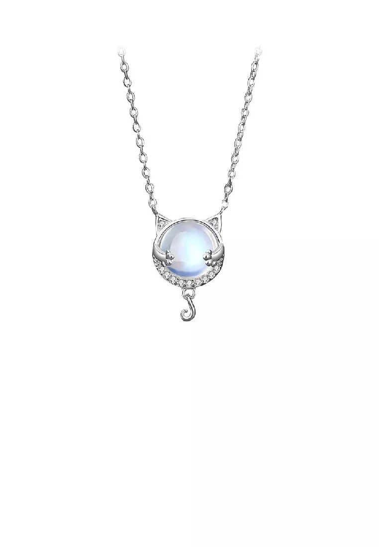 White gold hotsell moonstone pendant