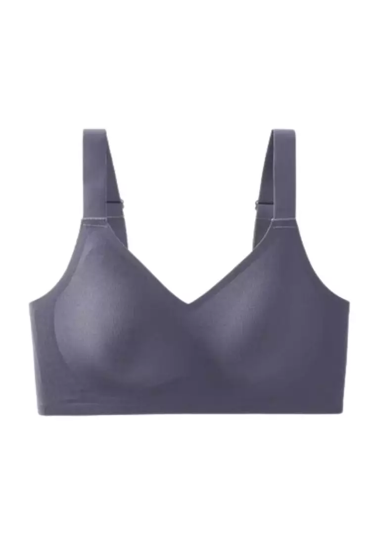 Premium Melissa Seamless Wireless Padded Support Bra in Grey