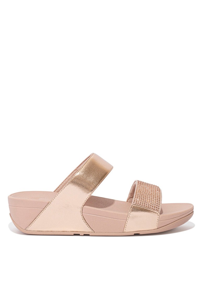 FitFlop LULU Women's Crystal Slides - Rose Gold (EC4-323)