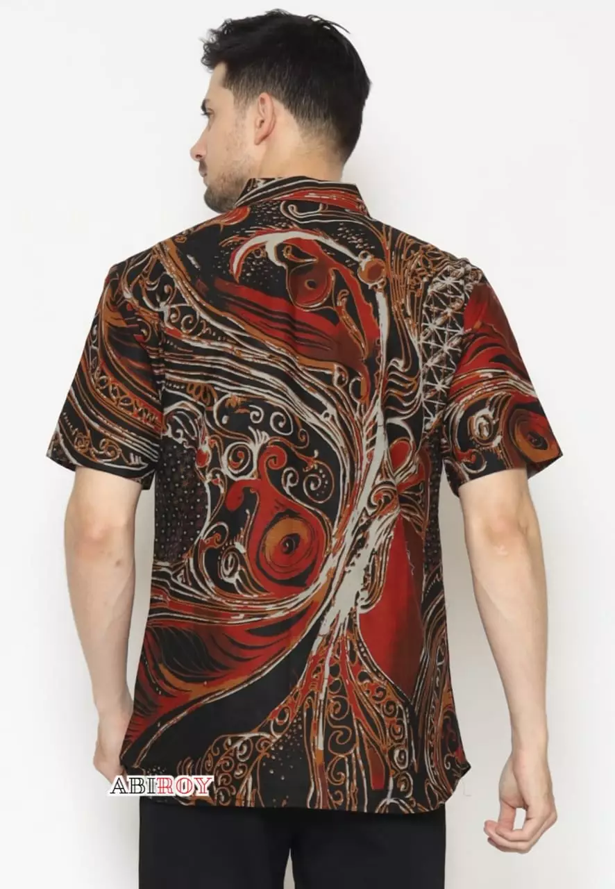 Kemeja Batik Lasm Pria Premium Slimfit Elegant Modern Lengan Pendek Gandra