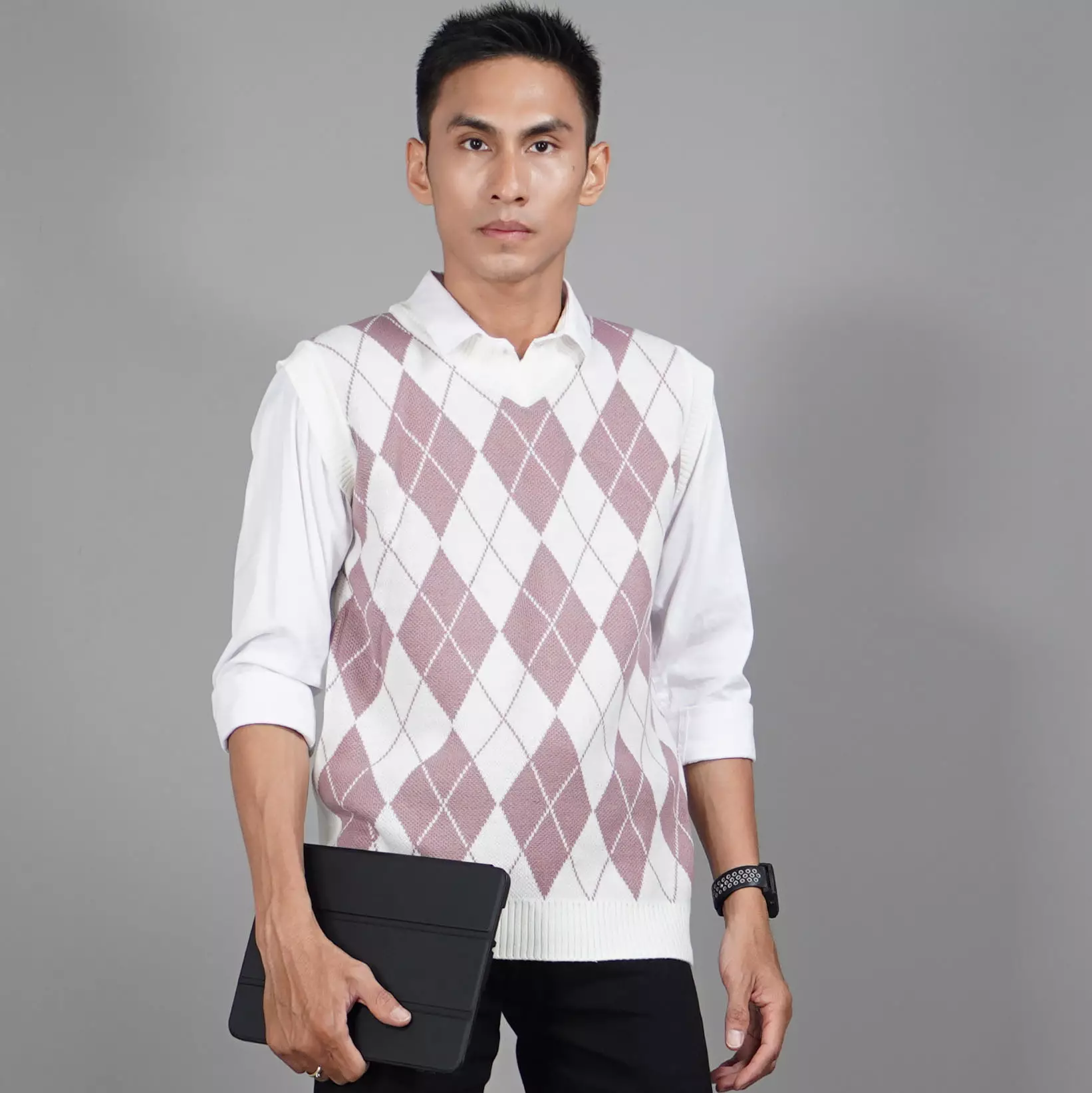 Rompi Rajut Motif Kotak Rompi Rajut Pria Gaya Korea - NILA