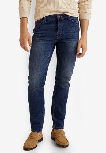 Slim Fit Faded Dark Wash Tim Jeans