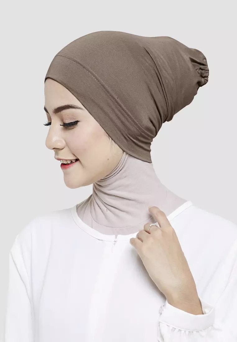Cotton Bee - Inner Rayon Basic | Ciput Hijab Karet | Dalaman Kerudung - Latte Coffee