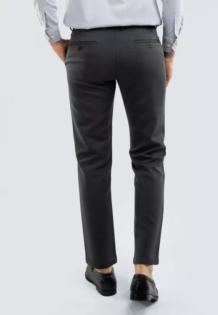 Polo Haus - Men’s Cotton Mix Regular Fit Flat Front Cotton Pant
