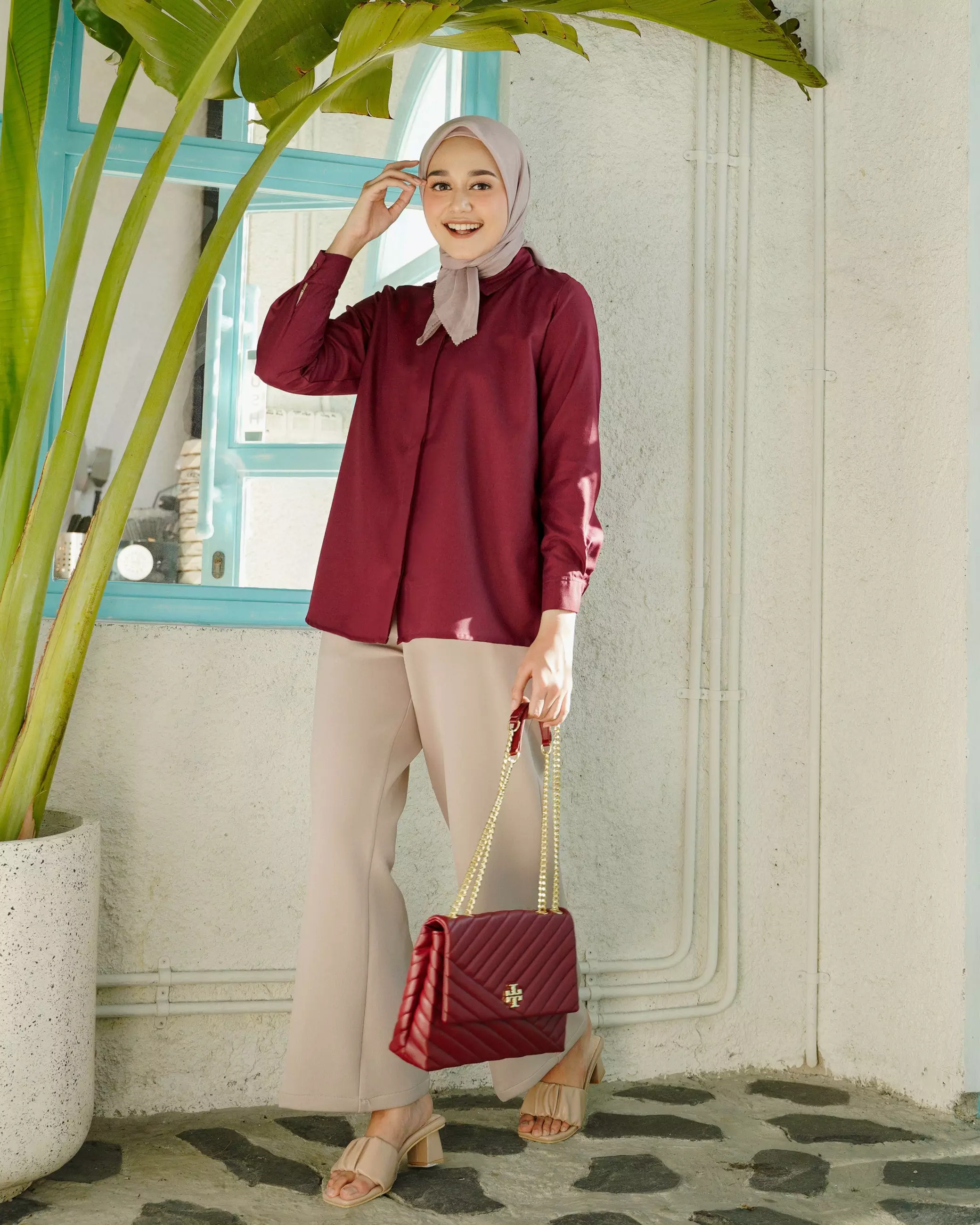 Geulis.id DAILY SHIRT RED SERIES (3 warna) Top - MAROON
