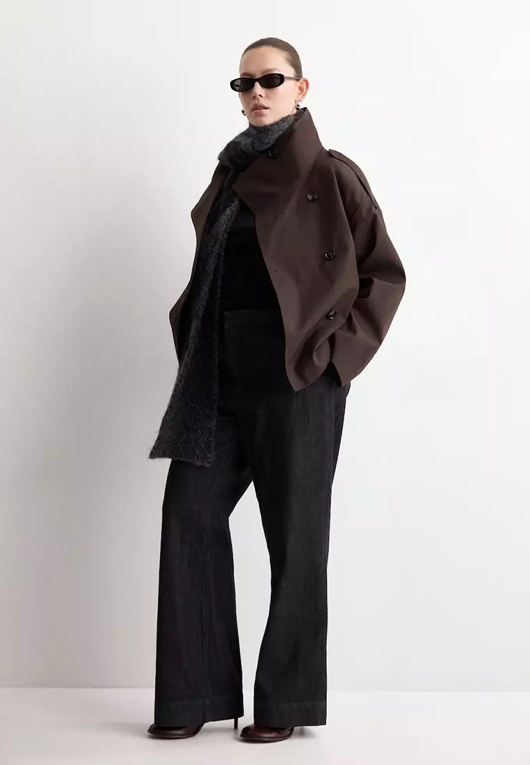 Double-Breasted Cropped Trench Coat