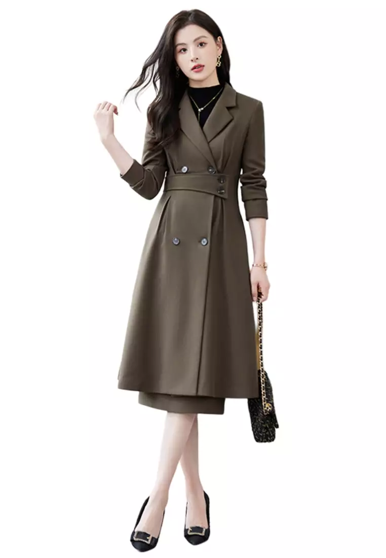 Halo Slim Lapel Long Trench Coat 2025 Buy Halo Online ZALORA