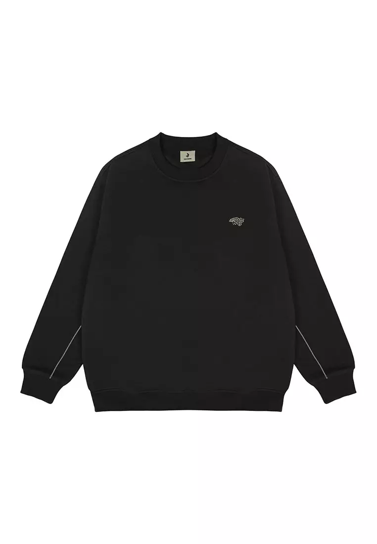 3Second Men's Jacket Crewneck Sweatshirt Relaxed Fit Fleece Creast C150325