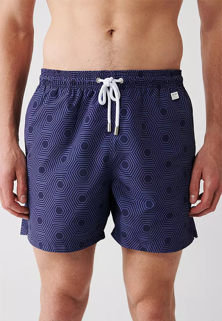 Quick Drying Geometric Printed Swim Shorts