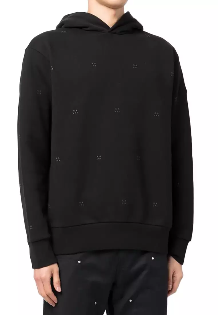 Graphic Print Hoodie in Black