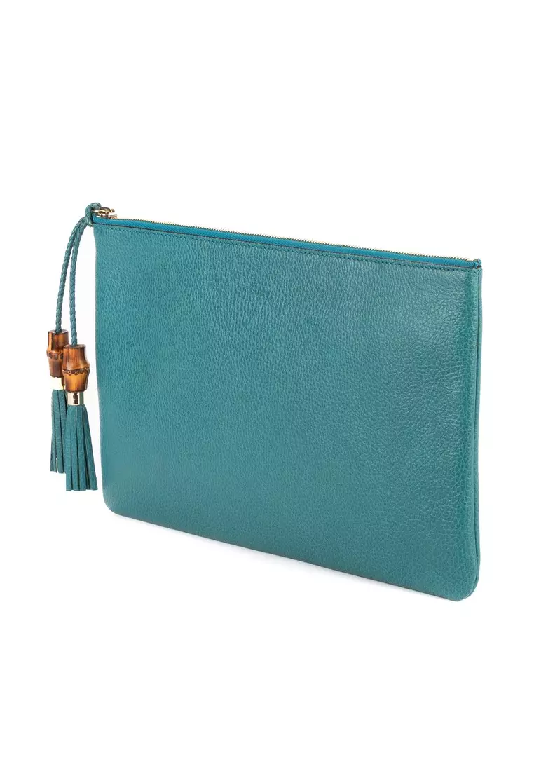 Buy Gucci Pre-Loved Bamboo Braided Tassel Zip Clutch 2026 Online