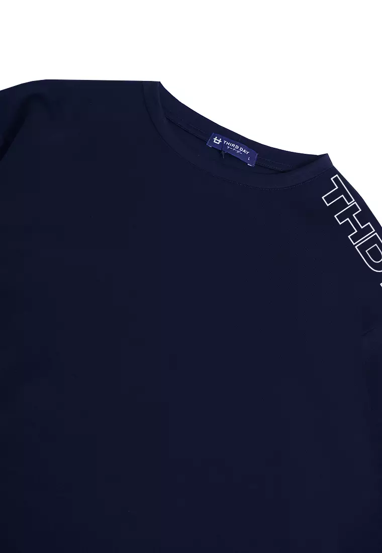 MTJ73 Kaos Oversize Distro Pria Thdy Shoulder Navy