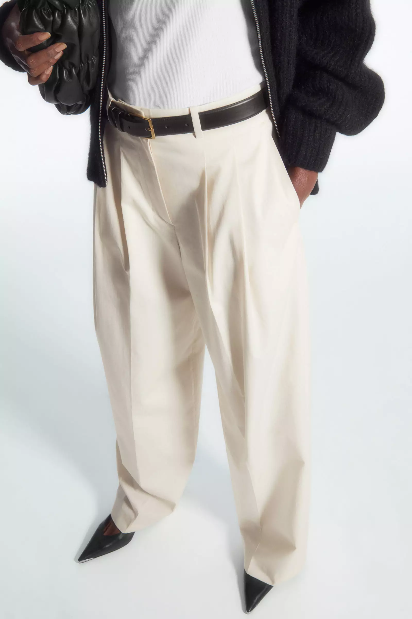 Buy COS Wide-Leg Tailored Twill Trousers 2025 Online | ZALORA 