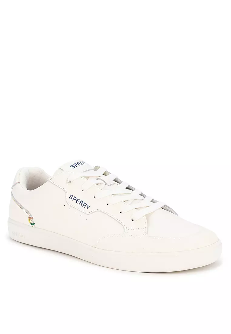 Men's Crew 90 Leather Sneakers Light Beige Rainbow