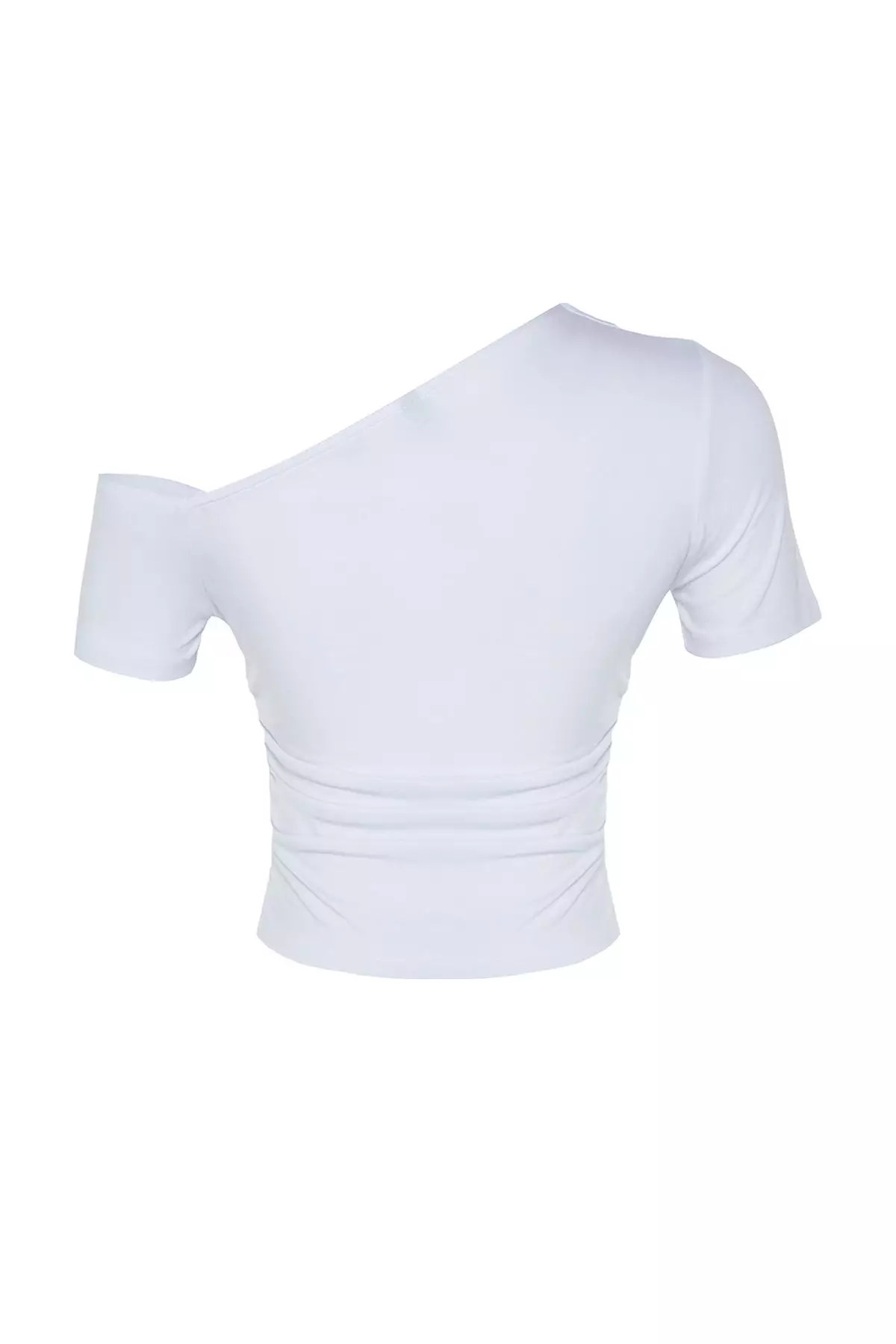 Asymmetrical Ruched Crop Top