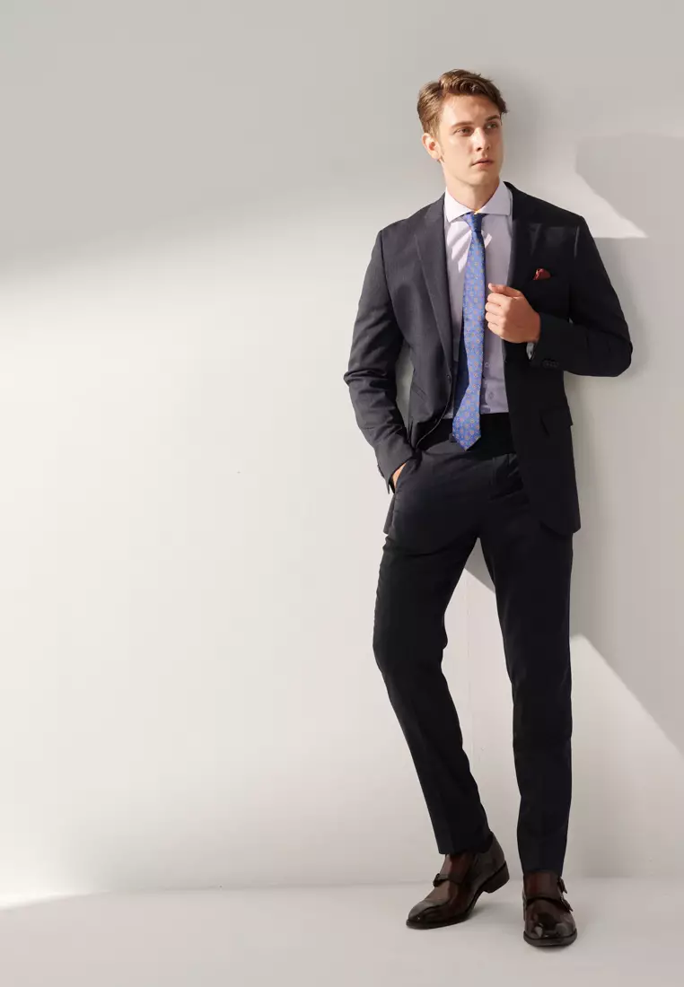 Purple Textured Slim Shirt