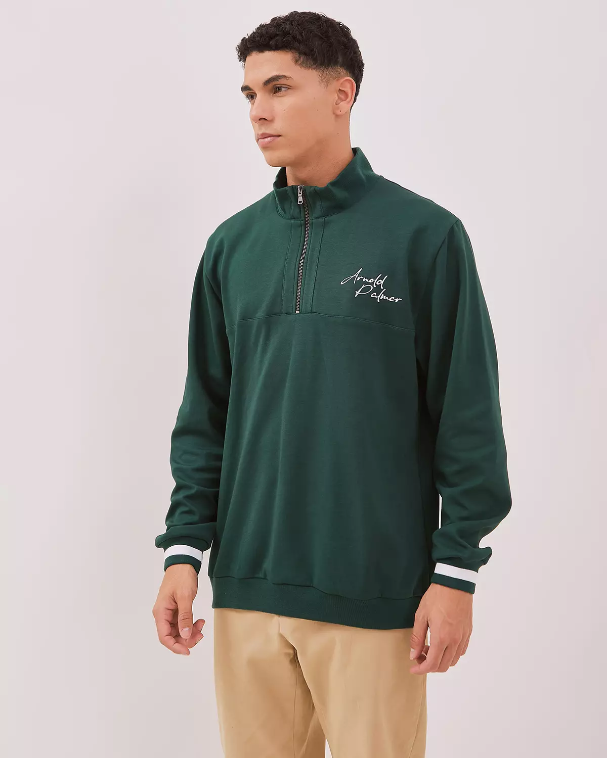 MEN'S GREEN CASUAL SWEATER