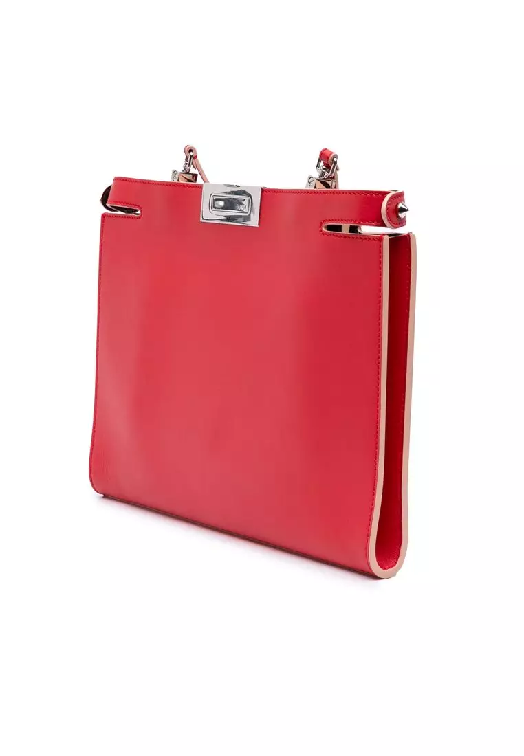 Pre-Loved Fendi Leather Peekaboo Clutch Crossbody