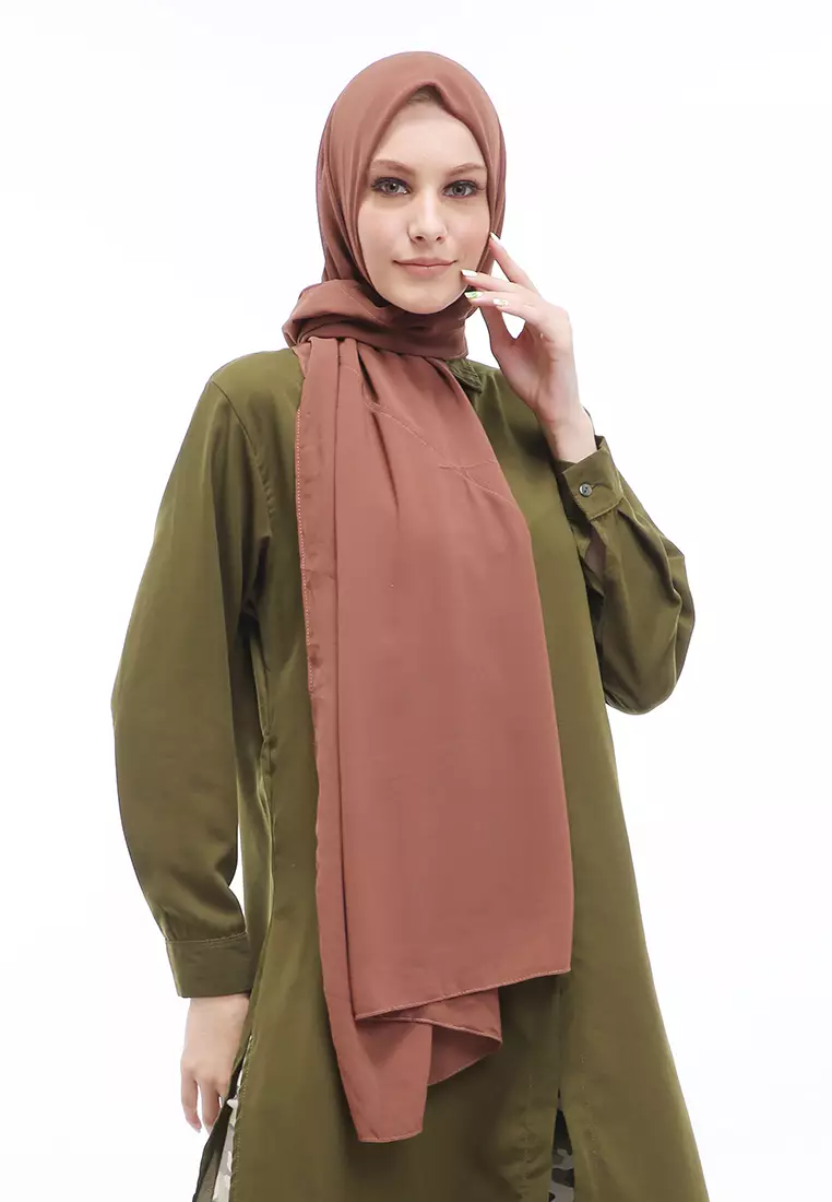 Sakilah Hijab Pashmina Ceruty Baby Doll Wanita Polos Relaxed Fit - Nauget