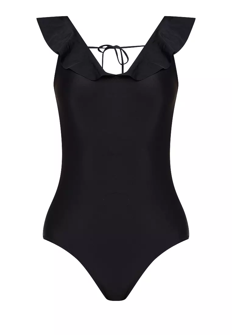 Buy Chase Fashion Black Flounce Low Back Swimsuit 2023 Online | ZALORA ...