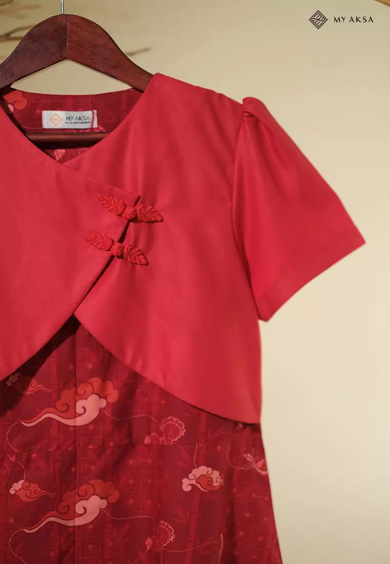 My Aksa Batik Anak Dress Pelana Red